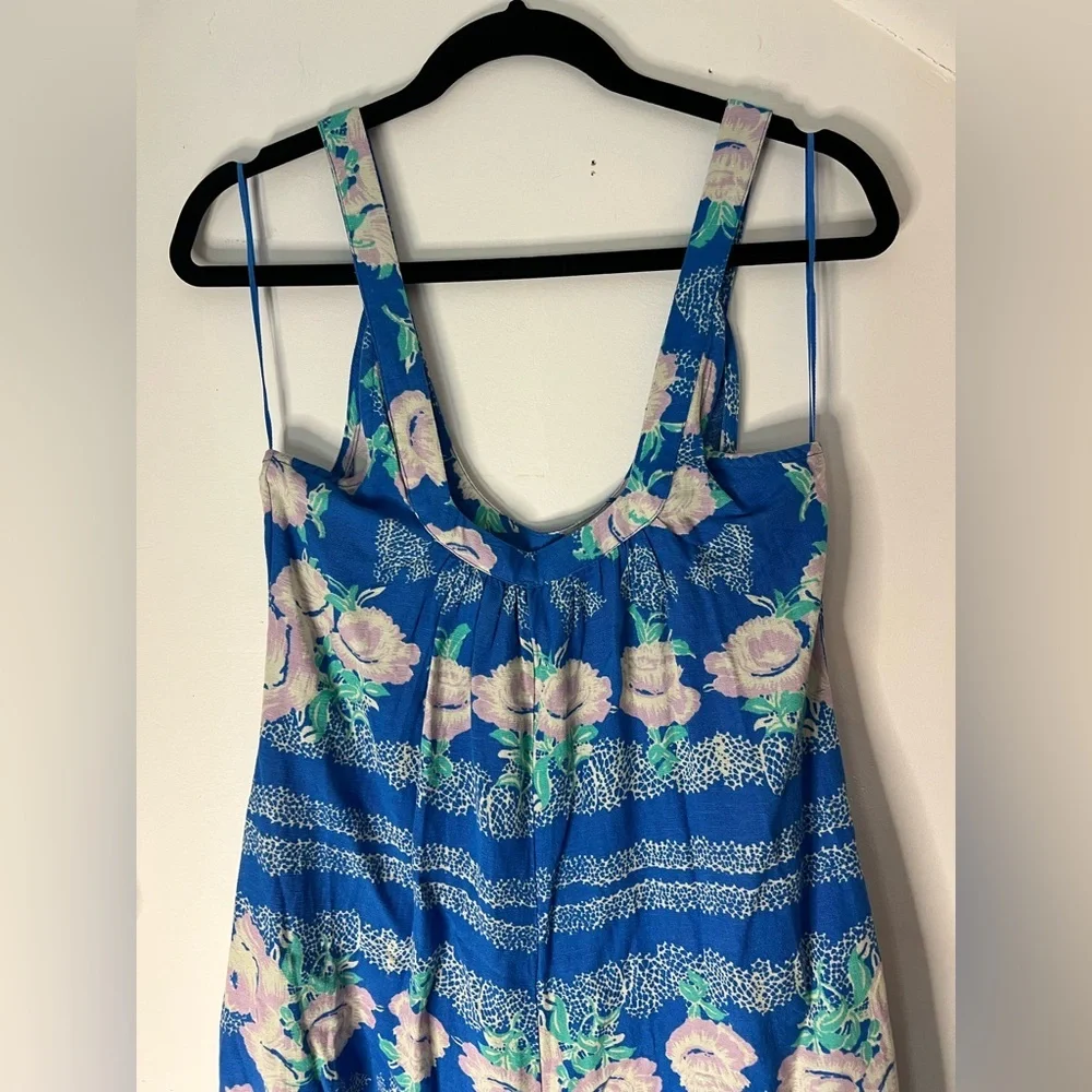 Free People Bali Lillie Scarf Print Jumpsuit in Sweet Blue Combo Size XS - Picture 5 of 14